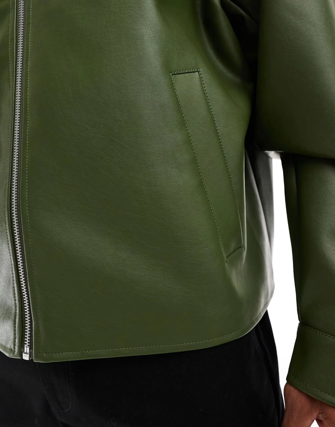 Faux Leather Jacket – Green