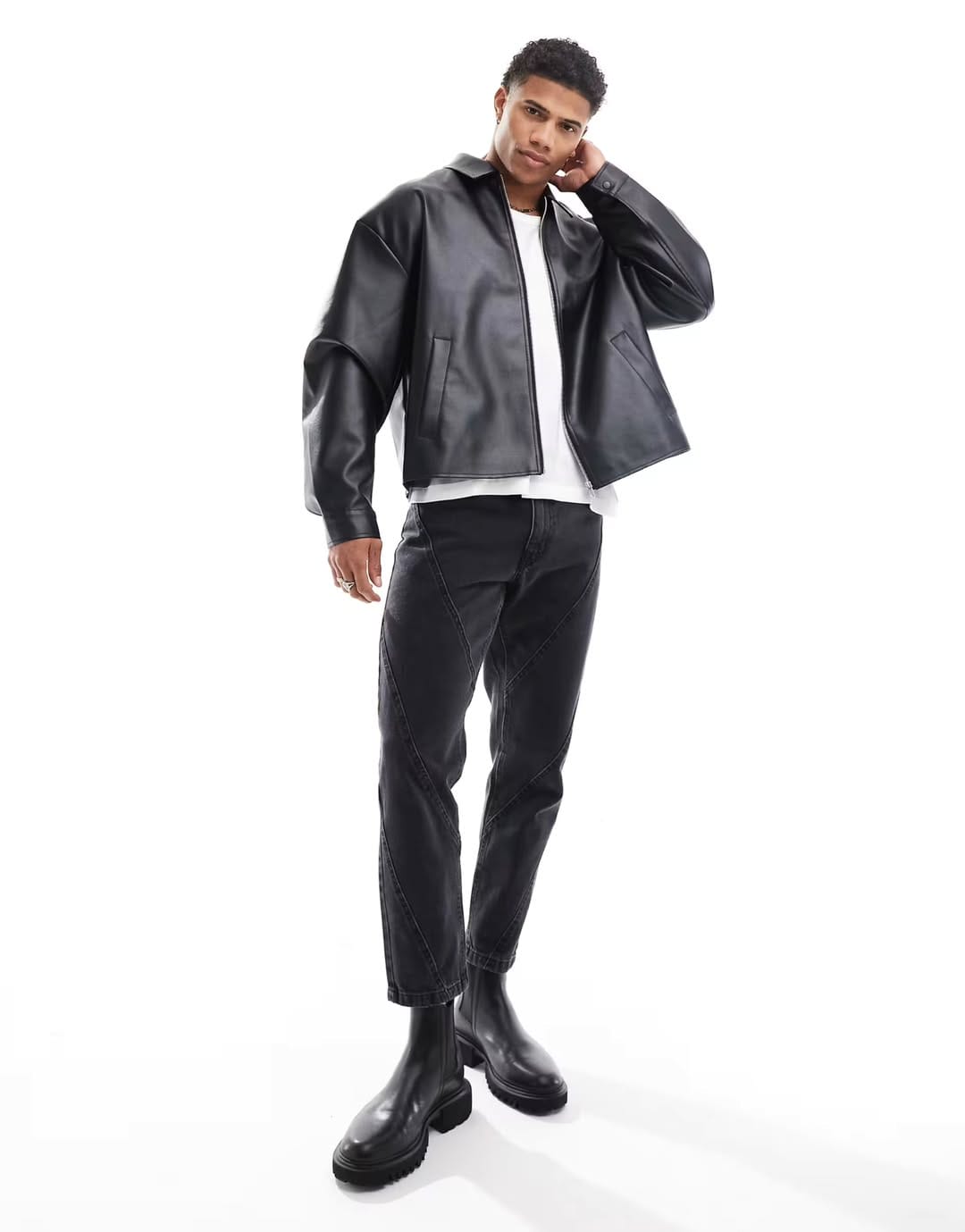 Faux Leather Jacket – Black