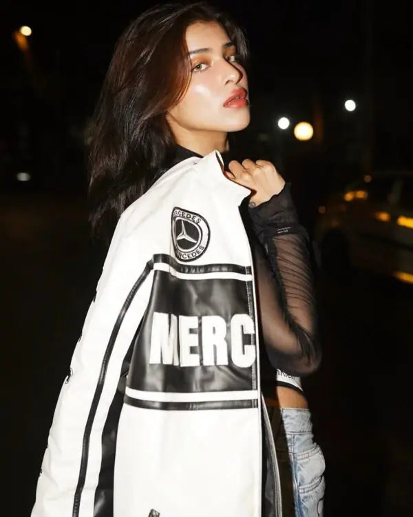 Mercedes Racing Leather Jacket – Streetwear Biker Fit for Men & Women