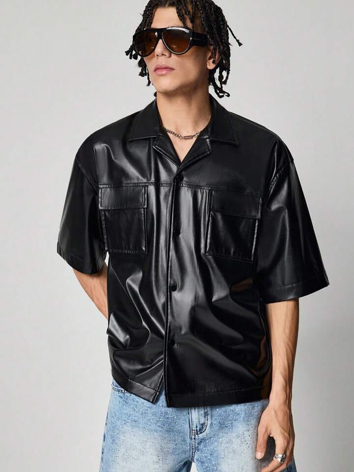 Leather Jacket – Black Half Sleeves