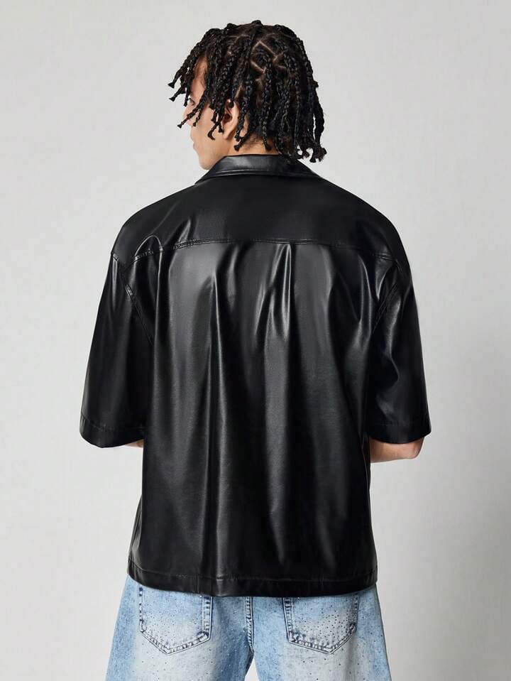 Leather Jacket – Black Half Sleeves