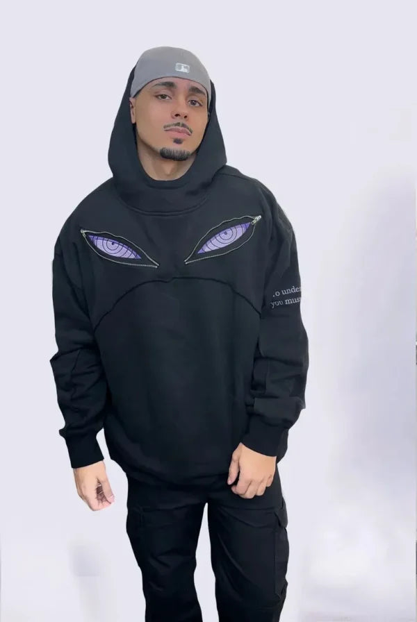 Uchiha Eyes Oversized Hoodie – Naruto Inspired Anime Cosplay Streetwear Hoodie