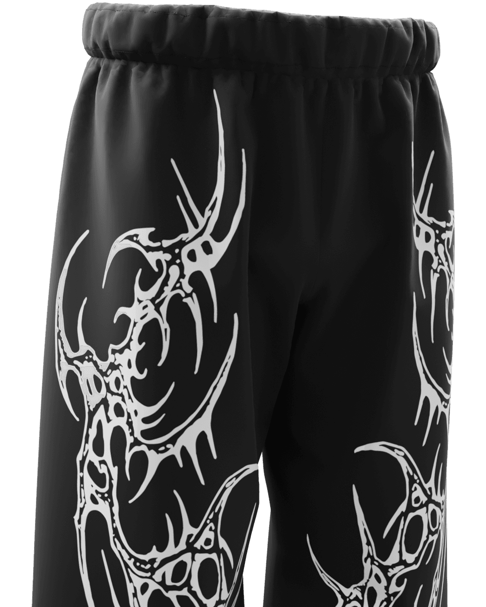 Saiyan Black Unisex Straight Fit Baggy Pants