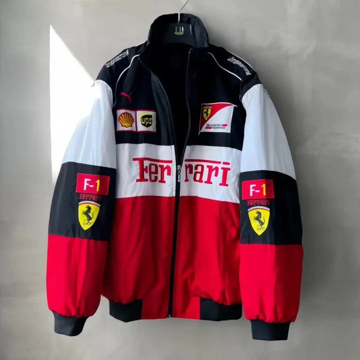 Red Ferrari F1 Vintage Racer Jacket Unisex