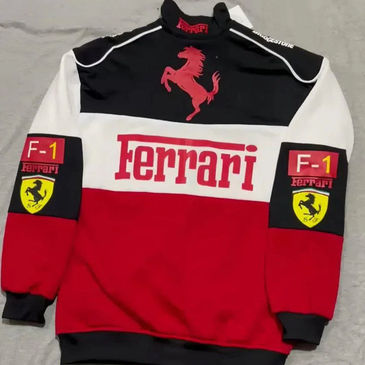 Red Ferrari F1 Vintage Racer Jacket Unisex